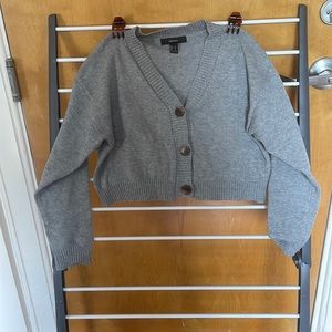 Cropped cardigan sweater